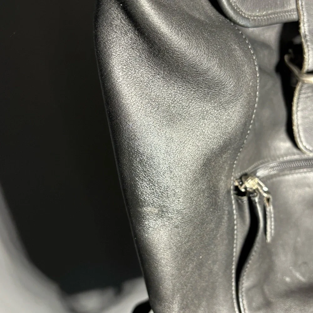 Coach Vintage Bag Unisex Leather Backpack Rucksack Book Bag Black 0529 XL - Picture 3 of 7